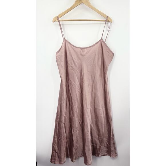 Lora Gene Dresses & Skirts - Lora Gene Midi Silk Slip Dress UK 18 US 14 Pink Luxury Satin Bias Sustainable